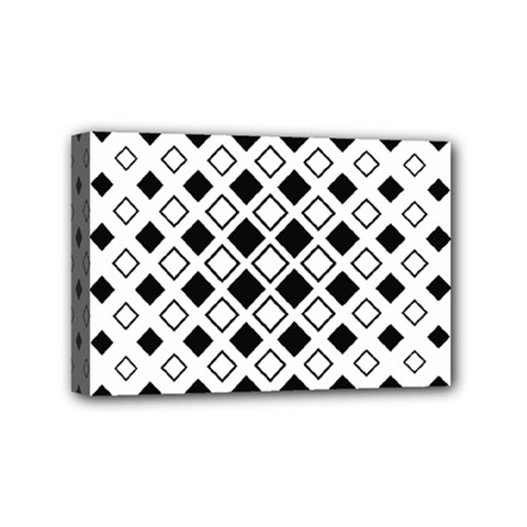 Square-diagonal-pattern-monochrome Mini Canvas 6  X 4  (stretched) by Semog4
