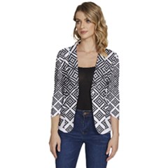 Background-pattern-halftone-- Women s One-button 3/4 Sleeve Short Jacket by Semog4