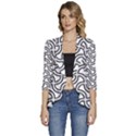 Pattern-monochrome-repeat- Women s 3/4 Sleeve Ruffle Edge Open Front Jacket View1