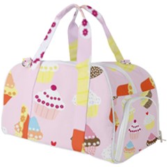 Cupcakes Wallpaper Paper Background Burner Gym Duffel Bag by Semog4