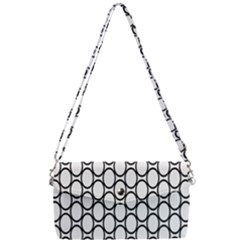 Black-pattern-halftone-wallpaper Removable Strap Clutch Bag by Semog4