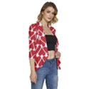 Hearts-pattern-seamless-red-love Women s 3/4 Sleeve Ruffle Edge Open Front Jacket View3