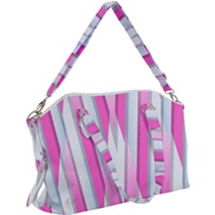 Geometric-3d-design-pattern-pink Canvas Crossbody Bag by Semog4