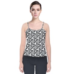 Soft-pattern-repeat-monochrome Velvet Spaghetti Strap Top by Semog4