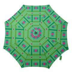 Checkerboard-squares-abstract-- Hook Handle Umbrellas (small) by Semog4