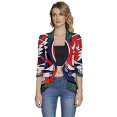 Grateful Dead Women s 3/4 Sleeve Ruffle Edge Open Front Jacket by Semog4