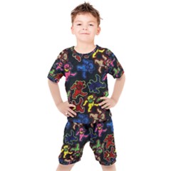 Grateful Dead Pattern Kids  Tee And Shorts Set by Semog4