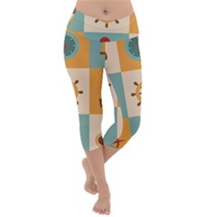 Nautical Elements Collection Lightweight Velour Capri Yoga Leggings by Semog4