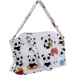 Playing Pandas Cartoons Canvas Crossbody Bag by Semog4