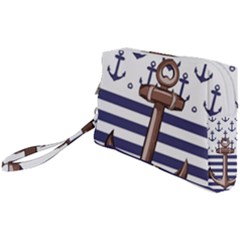 Anchor Background Design Wristlet Pouch Bag (small) by Semog4