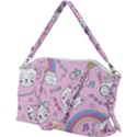 Beautiful Cute Animals Pattern Pink Canvas Crossbody Bag View2