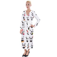 Giant Panda Bear Cuteness Velvet Maxi Wrap Dress by Salman4z