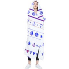 Marine Nautical Clip Art Wearable Blanket by Salman4z
