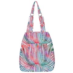Lotus Feathers Boho Watercolor Center Zip Backpack by Salman4z