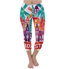 Vector Graphics Amsterdam Silhouette Capri Winter Leggings  by Salman4z