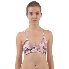 Floral Vintage Flowers Wrap Around Bikini Top by Dutashop