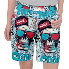 That Cool Graffiti Skull Women s Pocket Shorts by Salman4z