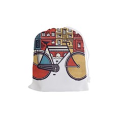 Amsterdam Graphic Design Poster Illustration Drawstring Pouch (medium) by Salman4z