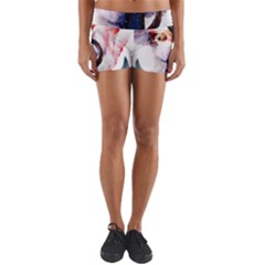 Anchor Watercolor Painting Tattoo Art Anchors And Birds Yoga Shorts by Salman4z