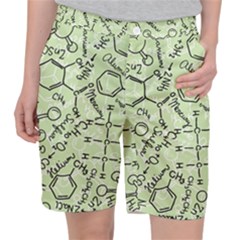 Multicolored Chemical Bond Illustration Chemistry Formula Science Women s Pocket Shorts by Salman4z