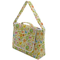 Nature Doodle Art Trees Birds Owl Children Pattern Multi Colored Box Up Messenger Bag by Salman4z