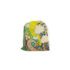 Doodle Wallpaper Artistic Surreal Drawstring Pouch (xs) by Salman4z
