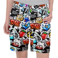 Graffiti Art Cartoon Comic Women s Pocket Shorts by Salman4z