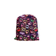 Funny Monster Mouths Drawstring Pouch (small) by Salman4z