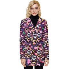 Funny Monster Mouths Button Up Hooded Coat  by Salman4z