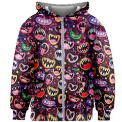 Funny Monster Mouths Kids  Zipper Hoodie Without Drawstring by Salman4z