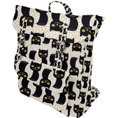 Black Cats And Dots Koteto Cat Pattern Kitty Buckle Up Backpack by Salman4z