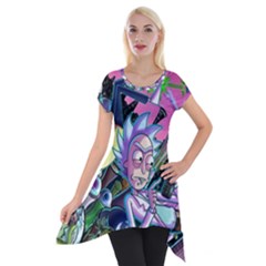 Rick And Morty Time Travel Ultra Short Sleeve Side Drop Tunic by Salman4z