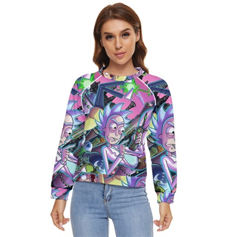 Rick And Morty Time Travel Ultra Women s Long Sleeve Raglan Tee by Salman4z