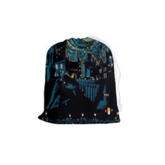 Hogwarts Castle Van Gogh Drawstring Pouch (medium) by Salman4z
