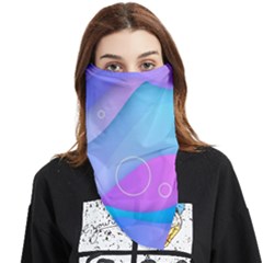 Colorful Blue Purple Wave Face Covering Bandana (triangle) by Salman4z
