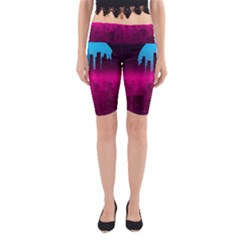 Futuristic Cityscape Yoga Cropped Leggings by Salman4z