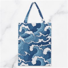 Waves Aesthetics Illustration Japanese Classic Tote Bag by Salman4z