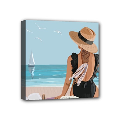 Rest By The Sea Mini Canvas 4  X 4  (stretched) by SychEva