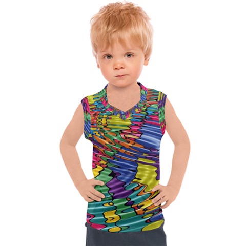 Waves Particles Vibration Atom Physics Technology Kids  Sport Tank Top by Jancukart