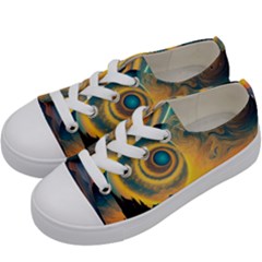 Surrealist Fantasy Dream Moon Space Kids  Low Top Canvas Sneakers by Jancukart
