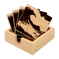 Tsunami Tidal Wave Ocean Waves Sea Nature Water Bamboo Coaster Set by Jancukart