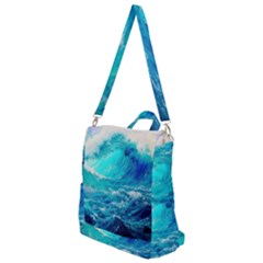 Tsunami Waves Ocean Sea Nautical Nature Water Nature Crossbody Backpack by Jancukart