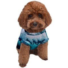 Tsunami Waves Ocean Sea Nautical Nature Water Blue Black Dog T-shirt by Jancukart