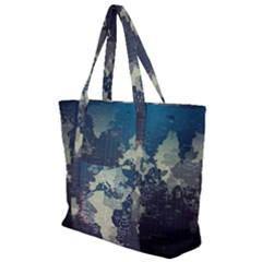 Vintage World Map Illustration Artwork Water Drop Digital Art Arts Zip Up Canvas Bag by Sudheng