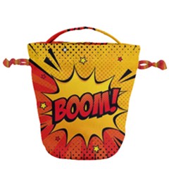 Explosion Boom Pop Art Style Drawstring Bucket Bag by Sudheng
