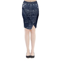 Vintage Astrology Poster Midi Wrap Pencil Skirt by ConteMonfrey