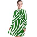 Dark green Zebra Vibes Animal Print Long Sleeve Chiffon Shirt Dress View1