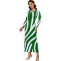 Dark green Zebra Vibes Animal Print Long Sleeve Longline Maxi Dress View2