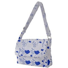 Blue Classy Tulips Full Print Messenger Bag (s) by ConteMonfrey