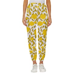 Blue Flowers On The Wall   Women s Cropped Drawstring Pants by ConteMonfrey